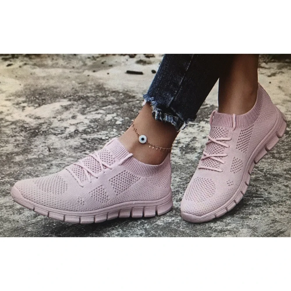 Emery Rose Womens Sneakers Pink Lace Up Shoes Fabric Mesh Stretch US 10 EUR 43